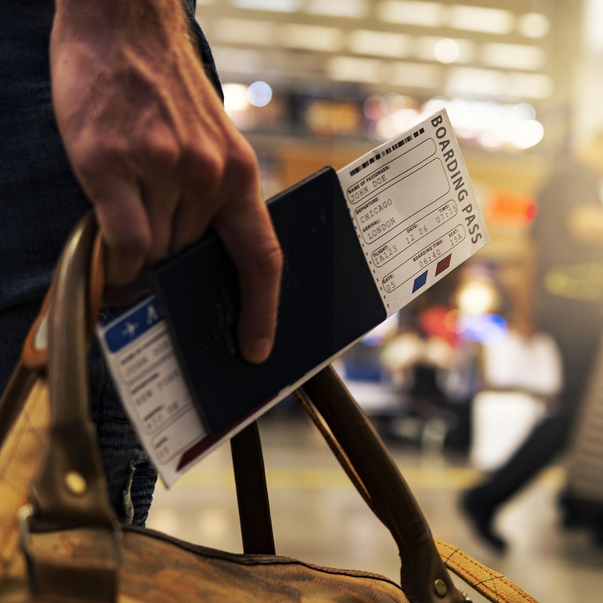 Travel documents and map